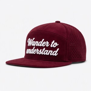 Custom Logo Chenille Patch 7 Panel Corduroy Cap <b>Flat</b> Brim Vintage Letter Common Adjustable Gorras <b>Hats</b> Wholesale OEM Supplier - Product Image 1