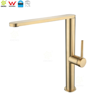 Filigrane 304 acier inoxydable brossé laiton or robinet de cuisine mitigeur d'évier ultra mince