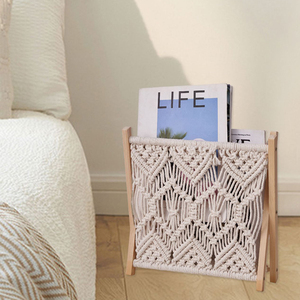 Nouveau porte-revues en macramé de l'Inde Bohème décoratif <span class=keywords><strong>livre</strong></span> et porte-revues format corde suspendue - Product Image 2