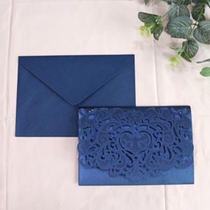 Carte <span class=keywords><strong>d</strong></span>'<span class=keywords><strong>invitation</strong></span> de mariage bleu marine élégante et moins chère, <span class=keywords><strong>d</strong></span>écoupe laser laser 3d - Product Image 5