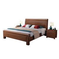 Cadre de lit en bois massif JY-B101 Style chinois classique Meubles de chambre à coucher de qualité supérieure Lit king-size robuste avec rangement