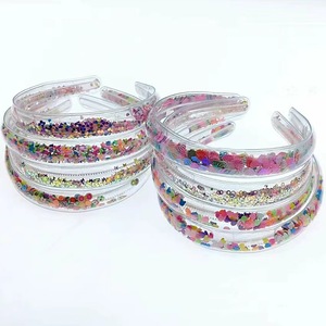 Vendita calda all'ingrosso di colore della caramella sabbie mobili Glitter accessori per capelli ragazze fascia in PVC per bambini vendita diretta in fabbrica - Product Image 3