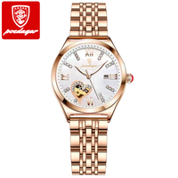 POEDAGAR Montre Femme Tendance Or Rose Acier Inoxydable Étanche Date Lumineuse Quartz Cadeau pour Petite Amie