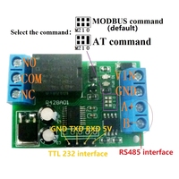Module de relais Bssy R428a01 2-en-1 RS485/232 TTL AT Modbus RTU avec port série USB/UART pour PC, 1 canal 12V