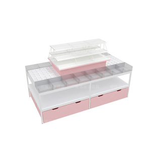 Tienda de mijo Boutique, <span class=keywords><strong>iluminación</strong></span> LED, combinación de madera de acero, estante escalonado duradero personalizable, exhibición de tienda de joyería de supermercado - Product Image 4