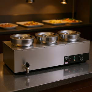 Vevor Bain-marie commercial électrique 7,4 Qt en acier inoxydable pour maintien au chaud des soupes, station de buffet de restaurant, avec protection anti-cuisson à sec et bouton de réinitialisation - Product Image 2