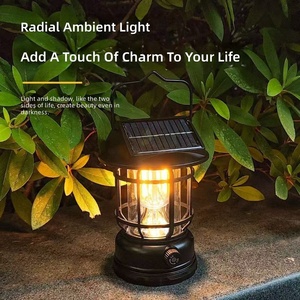 Lampe de <span class=keywords><strong>camping</strong></span> rétro à énergie solaire, éclairage portable pour le plein air, pour les campings et les tentes, longue durée, jardin, terrasse, garantie 1 an - Product Image 2