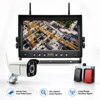 Kit de surveillance de sécurité HD 9 pouces AHD avec caméra frontale sans fil à zoom optique 30x et commande au pied pour grue de chantier