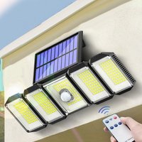 Lampe solaire à détecteur de mouvement 300 LED, étanche IP65, télécommande, commande vocale, lampe murale de sécurité pour jardin, utilisation intérieure/extérieure