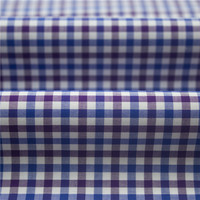 Tissu de chemise à carreaux respirant en coton longues fibres 100% 70S teint en fil, finition à l'ammoniaque liquide, toucher doux, vente en gros