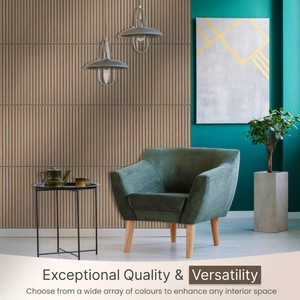 แผ่นผนังไม้โอ๊คสีดำธรรมชาติแบบเส้นตรง พร้อมคุณสมบัติการดูดซับเสียง แผ่นไม้ตกแต่งผนังแบบเส้นตรงสำหรับบ้าน - Product Image 3