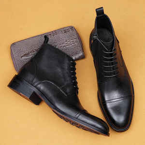 Bottes de travail vintage Amish de luxe haut de gamme pour hommes, imperméables, à lacets, avec semelle Goodyear et empeignes robustes en cuir véritable - Product Image 6