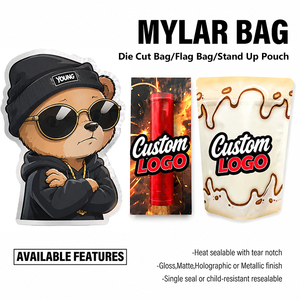 Digital Printing Custom <strong>Cookie</strong> 3.5g Die <strong>Cut</strong> Irregular Shape Childproof Candy Mylar Bags with Display Paper Boxes - Product Image 6
