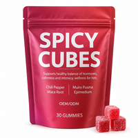 Bonbons épicés en forme de cubes, saveur pêche, sans gluten pour adultes, avec maca naturelle, muira puama et épimédium, 30 unités, 100g