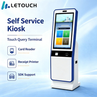à commande automatique pour PC à écran tactile debout de 32 pouces, Kiosque interactif d'imprimante Android POS en libre-service
