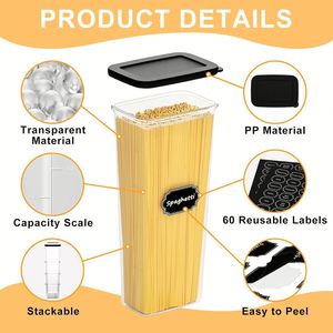Different Capacity PP Rectangle Eco-Friendly Plastic Food <b>Storage</b> Sealed <b>Box</b> <b>Kitchen</b> <b>Storage</b> Container Black - Product Image 3