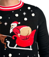 Pull de Noël en acrylique à motif renne, tricoté, design original, vente directe usine