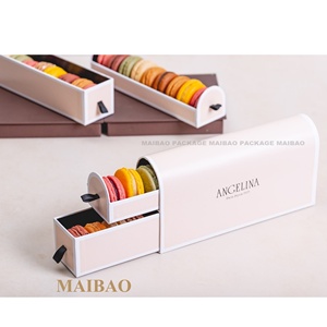 กล่องกระดาษสำหรับใส่อาหารและมาการองทำจากกระดาษกล่องช็อคโกแลตขนมแบบกำหนดเองสไตล์ฝรั่งเศสมาการอง - Product Image 3