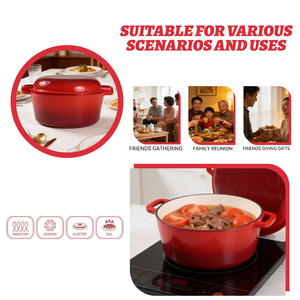 Cocotte en fonte <span class=keywords><strong>émaillé</strong></span>e blanche ronde multifonctionnelle 2 en 1 de <span class=keywords><strong>26</strong></span> <span class=keywords><strong>cm</strong></span> de diamètre avec couvercle poêle pour la fabrication du pain - Product Image 5