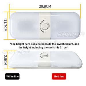 Plafonnier rond pour voiture 12/24V 120-180 LED, éclairage intérieur, lampe à intensité variable avec interrupteur pour camping-car, caravane, bateau, camping-car - Product Image 5