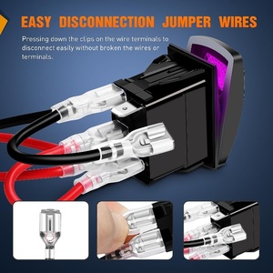 5-Pin SPST LED Rocker Thiết bị chuyển mạch với hơi hồng tím Backlit 12V/24V chuyển đổi thiết bị chuyển mạch cho ô tô xe máy xe ô tô xe tải rvs thuyền - Product Image 4