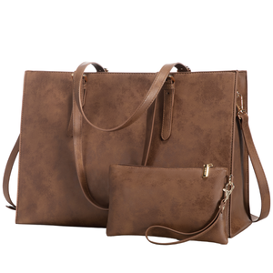 LOVEVOOK Juego de 2 Bolsos de Hombro Grandes de PU, Estilo Normcore/Minimalista, para Oficina, para Mujer, con Diseño de Cocodrilo, para Portátil, con Cierre, Primavera - Product Image 1