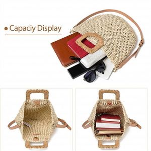 Sac De Plage a Perles Pour Rose En Paille Decore Bois Fourre Tout Anses D'Ete Creux Tisse <span class=keywords><strong>La</strong></span> Main Plastique