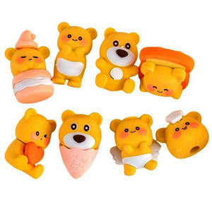 Juego de Papelería Coreano con Borradores de Animales, 4 Piezas, Forma de Oso, Bonito y Divertido, Venta al por Mayor para Niños - Product Image 1