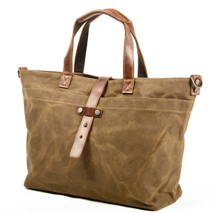 Dames Gewaxt Canvas Schoudertas Canvas Draagtas - Product Image 2