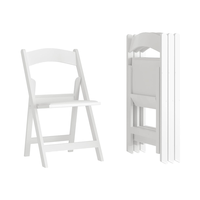 Chaise pliante en résine blanche pour événements en plein air Capacité de poids 800LB Léger Confortable pour salle à manger Salon Hôtels Jardins