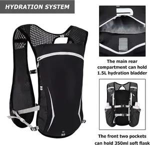 Mochila de corrida leve 5L Pacote de colete de hidratação para corrida e trilha de esportes ao ar livre Maratona e caminhadas