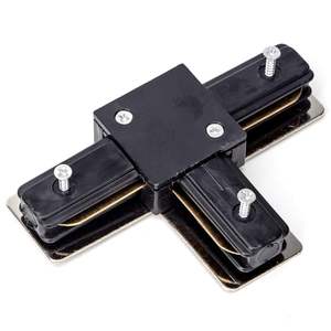 Carril de dos vías tipo T negro, resistente, para montaje en pared; ideal para proyectos de bricolaje y soporte de estructuras. - Product Image 1