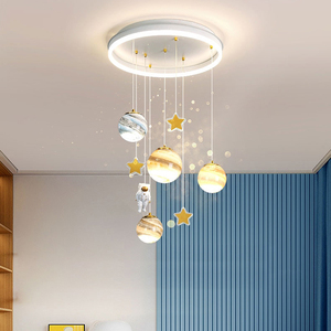 Lustre LED Moderne APCITL <span class=keywords><strong>Princesse</strong></span> Terre Voyageuse Créative, Lampe de Chambre d'Enfant de Taille Moyenne, Blanc Spatial - Product Image 4