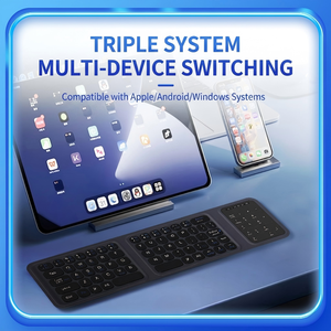 Teclado Inalámbrico Plegable Tri-Fold con Bluetooth, Silencioso, con Panel Táctil y Teclado Numérico para Laptop/Tablet - Product Image 3
