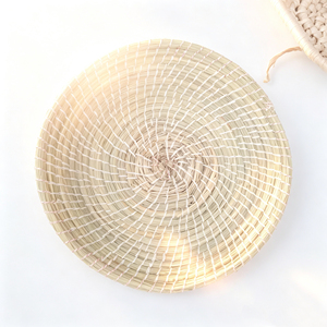 Organic Seagrass Serving Plate Perfect For <b>Rustic</b> Picnic Outdoor Party And Garden Gathering - Product Image 4