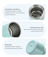 Mini gobelet isotherme portable en acier inoxydable à double paroi avec couvercle transparent, anti-fuite, pour café, avec boîte cadeau disponible