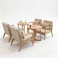 Ensemble table basse et chaises en bois massif, chaise de salle à manger de loisirs, canapé de négociation pour salon de thé, bureau commercial et designer