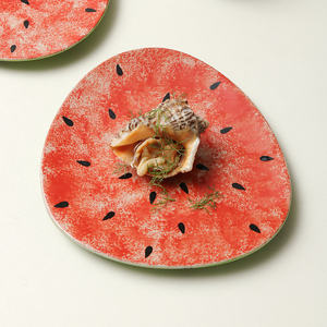 <b>Ceramic</b> Watermelon Serving <b>Plate</b> Set With Lid For Tea Party Novelty Dishes - Product Image 3
