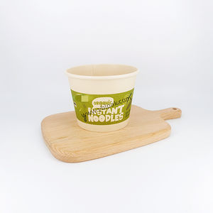 Xiamen personalizzabile tazza biodegradabile Ramen zuppa di carta ciotola con foglio di alluminio coperchio Noodle Cake contenitore con termosaldatura coperchio - Product Image 2