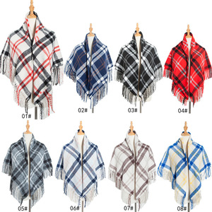 Nouveau fil rayé Polyester hiver chaud écharpes longue gland écharpe châle pour femmes et hommes - Product Image 5