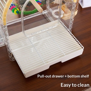 Jaula de Plástico Portátil Transparente para Loros, Diseño Anti-Escape, Tipo Tiger Skin Peony Xuanfeng Mediano, Sin Cierre - Product Image 2