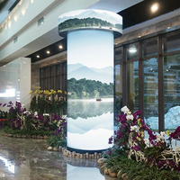 Paneles LED Flexibles Modulares para Interiores, Panel de Visualización LED Cilíndrico para Publicidad, Columna LED Redonda, Pantalla LED con Forma Personalizada