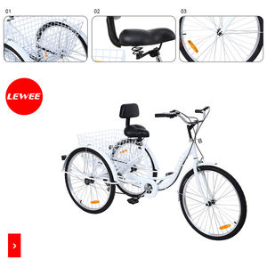 <span class=keywords><strong>Triciclo</strong></span> para Adultos Iglobalbuy de 6 Velocidades, <span class=keywords><strong>Triciclo</strong></span> para Adultos de 24 Pulgadas, Bicicleta de 3 Ruedas con Canasta de Compras - Product Image 2