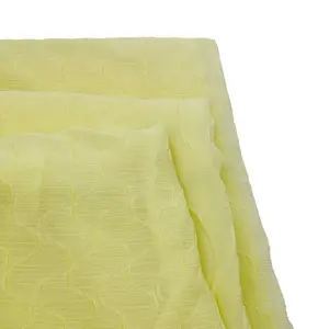 Fashion Novelty Pleated Design 100% Polyester Yoryu Chiffon Crinkle Fabric For Dress