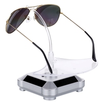 Modèle populaire de présentoir rotatif solaire à 360 degrés avec lumières colorées pour lunettes