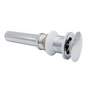 Vanne de vidange moderne en laiton chromé à clic-clac, avec tube d'extension pop-up pour lavabo de salle de bain d'hôtel - Product Image 4