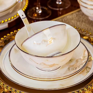 Assiette et bol en porcelaine de style chinois, nouvelle collection, pour la maison, cadeau, usage domestique, qualité assurée - Product Image 3