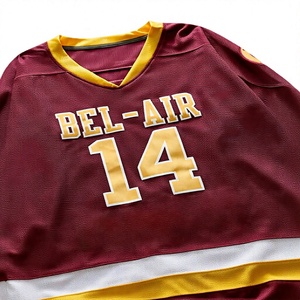 Maillot de hockey sur glace sublimé à manches longues et col en V pour homme, en polyester respirant, coupe régulière pour adulte, prix de gros - Product Image 3