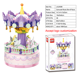 Custom Online Wholesale <strong>Supplier</strong> Ferris Wheel Carousel Christmas Tree Contixo Bricks Toy Diy Music Box <strong>Building</strong> Block <strong>Set</strong> - Product Image 3
