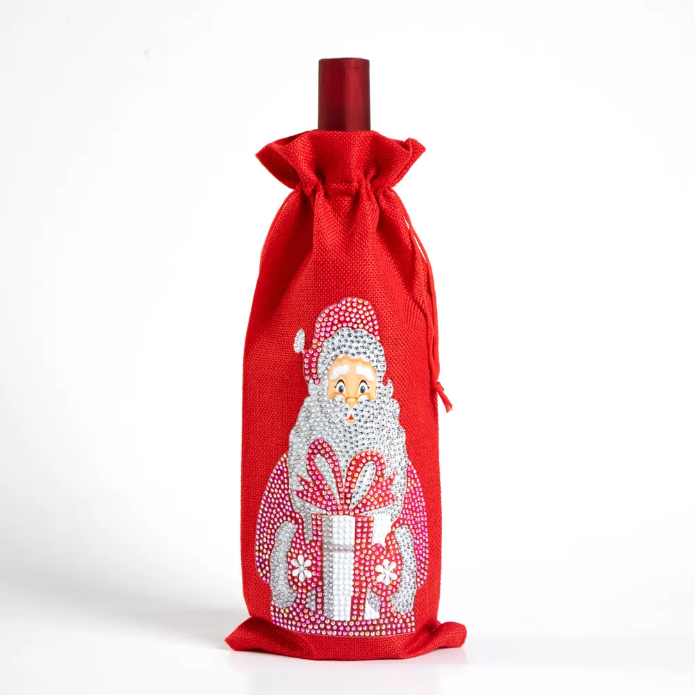 Diamond Painting Christmas Wine Bottle Cover Special-shaped Drill DIY wine bottle cover Christmas Decorations bag